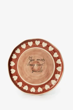 Roze dinerbord met hartjes