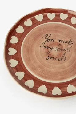 Roze dinerbord met hartjes