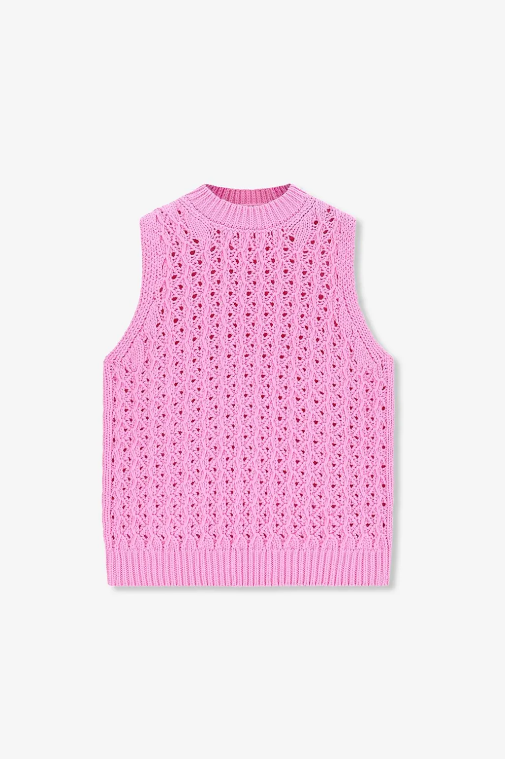 Roze gebreide spencer