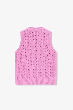 Roze gebreide spencer
