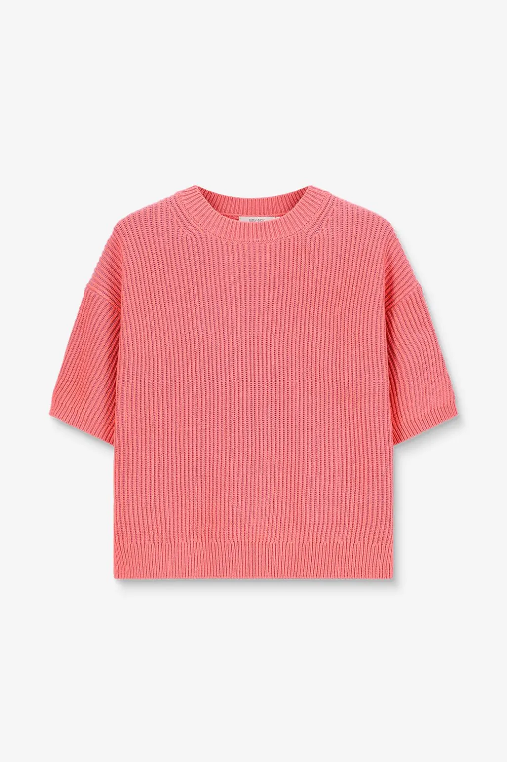 Roze gebreide trui