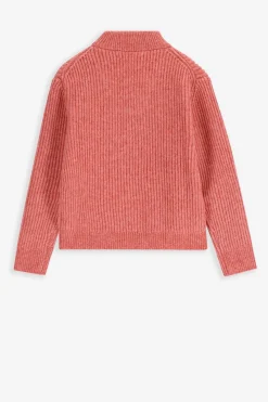 Roze gebreide trui met rits