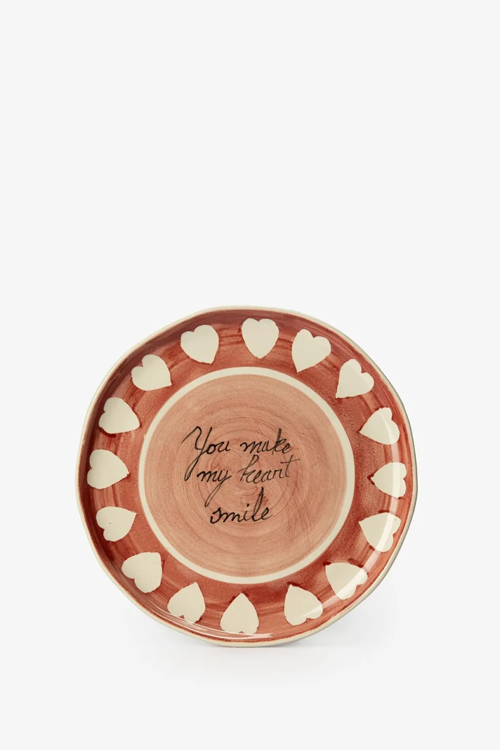 Roze ontbijtbord met hartjes