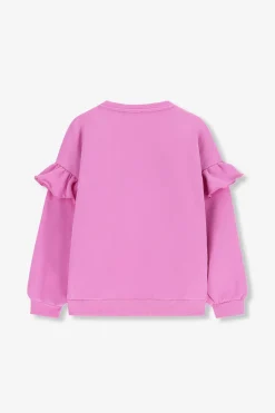 Roze oversized sweater met ruffles