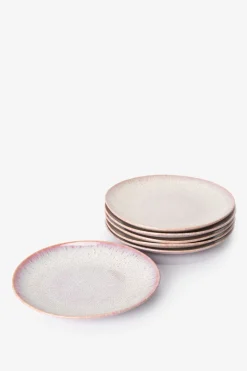 Roze reactive glaze ontbijtbord