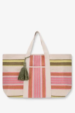 Roze shopper met strepen