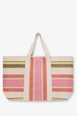 Roze shopper met strepen