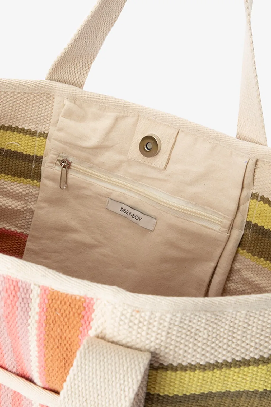 Roze shopper met strepen
