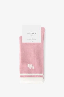 Roze sokken met logo