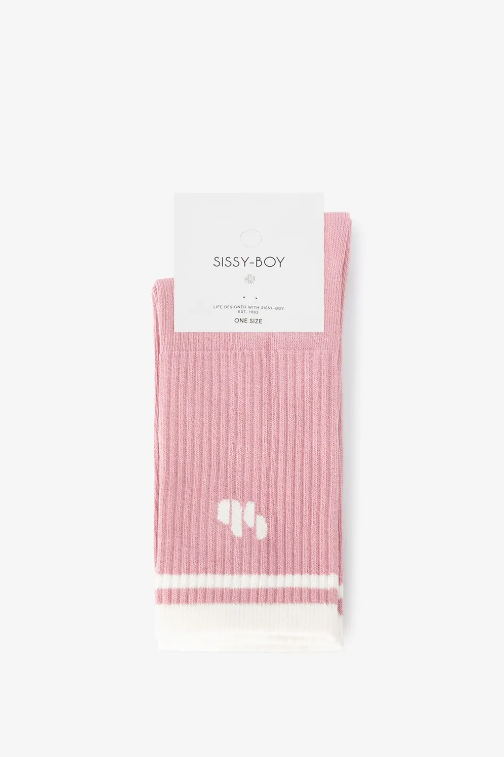 Roze sokken met logo