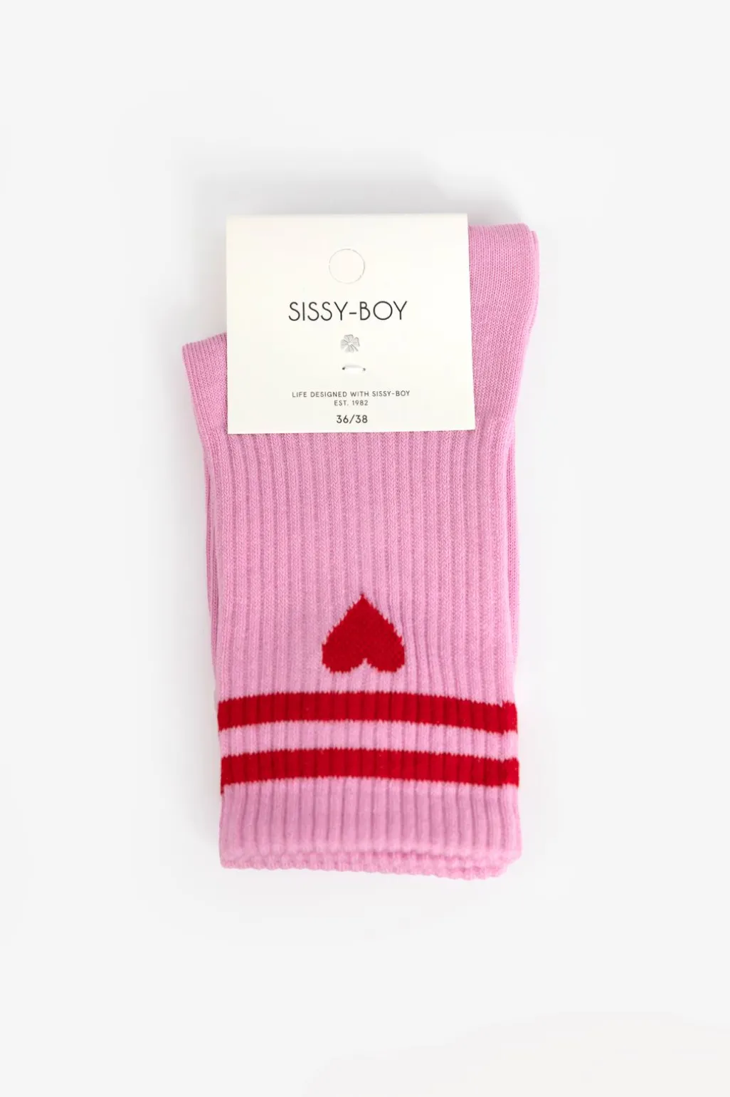 Roze sportsokken met hart