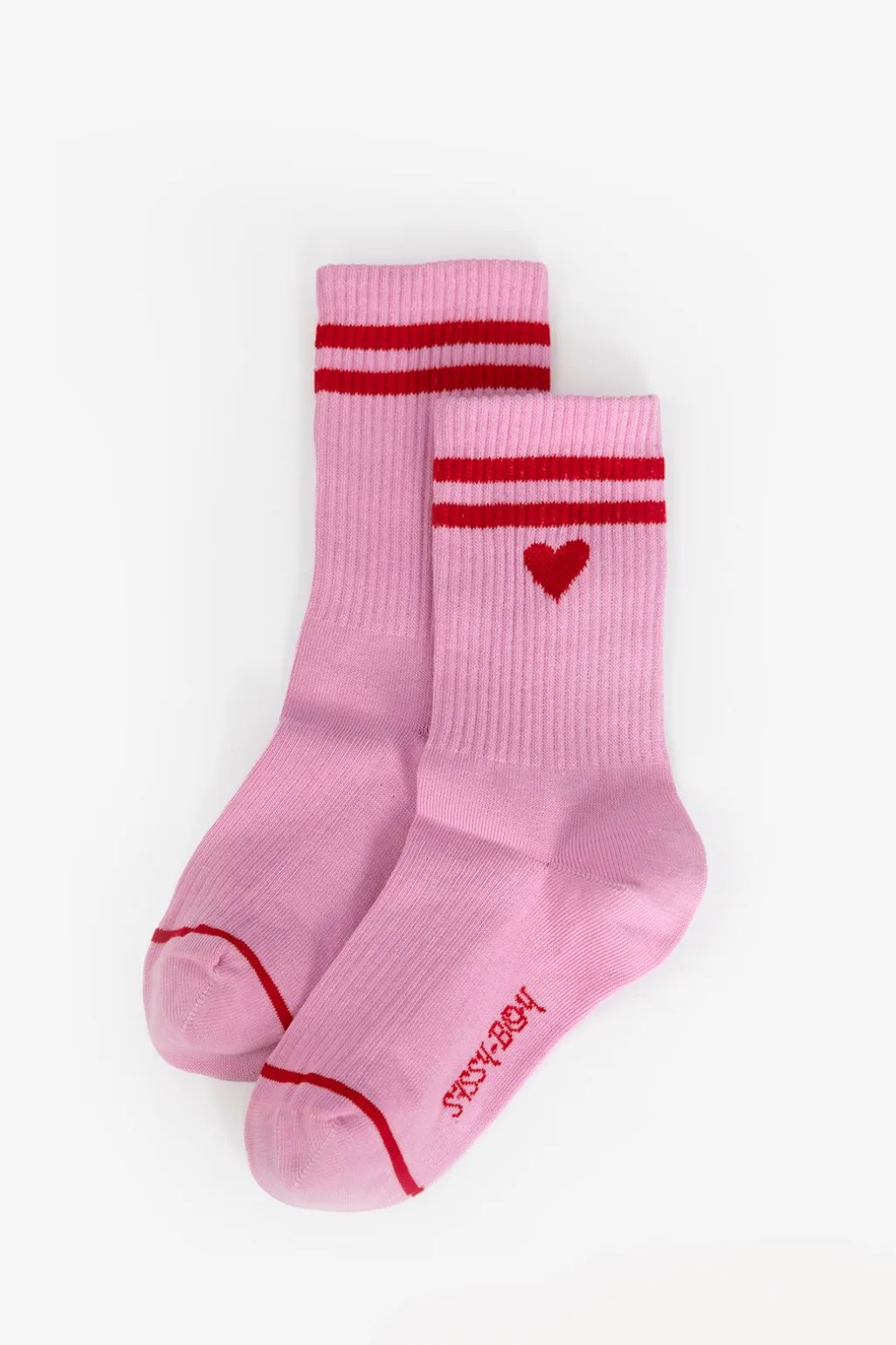 Roze sportsokken met hart