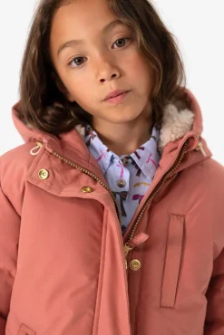 Roze technische parka jas