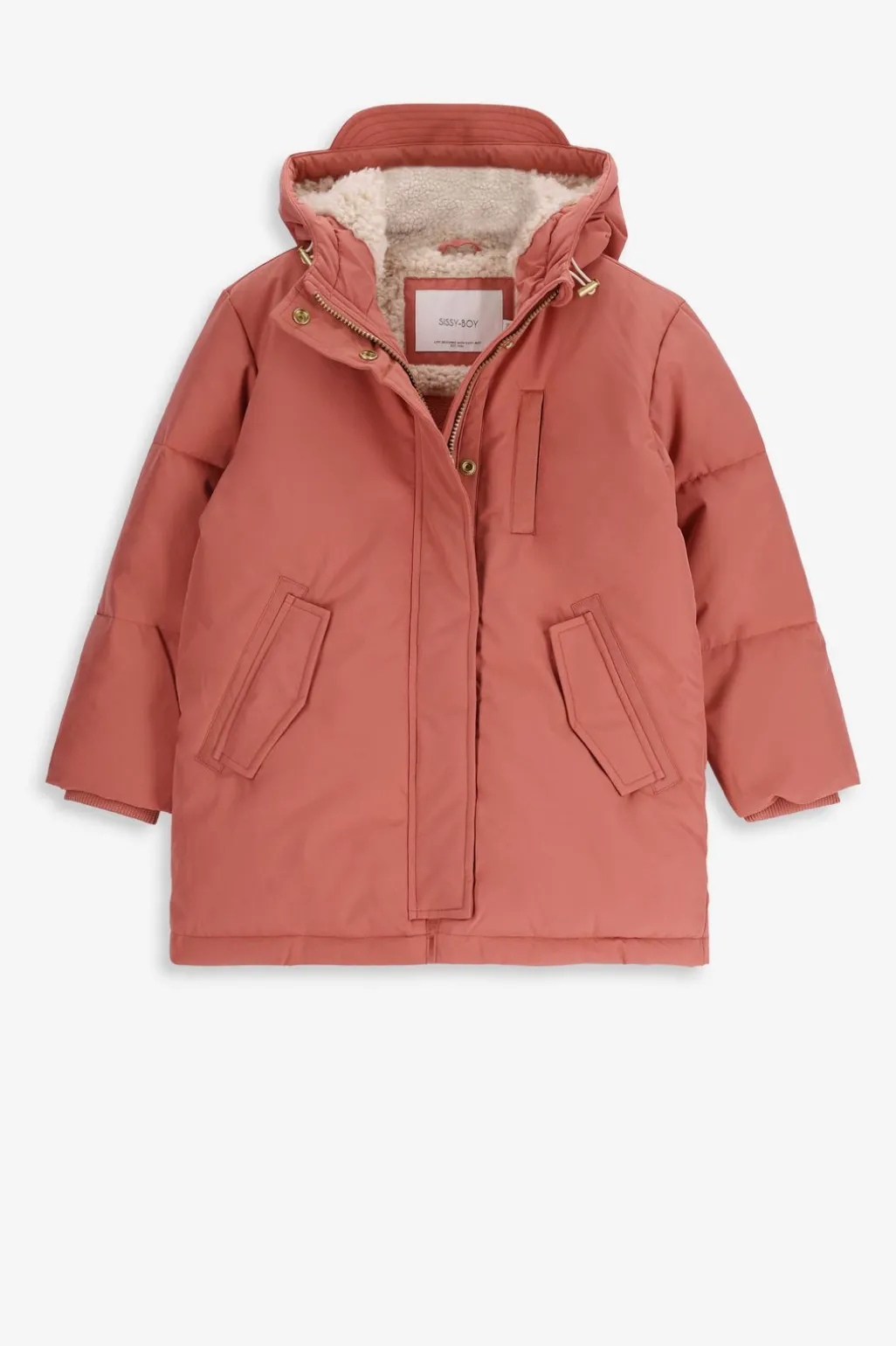 Roze technische parka jas
