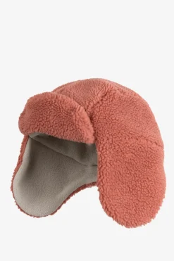 Roze teddy pilotenmuts