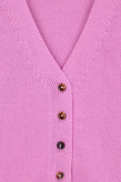 Roze vest met v-hals