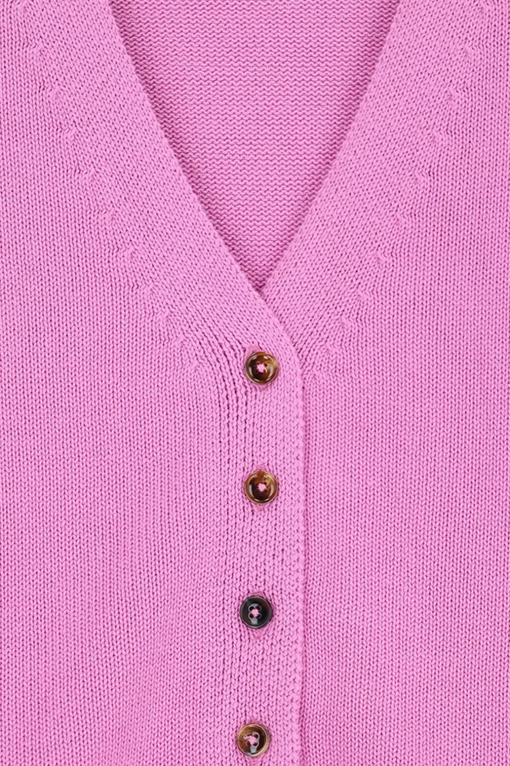 Roze vest met v-hals