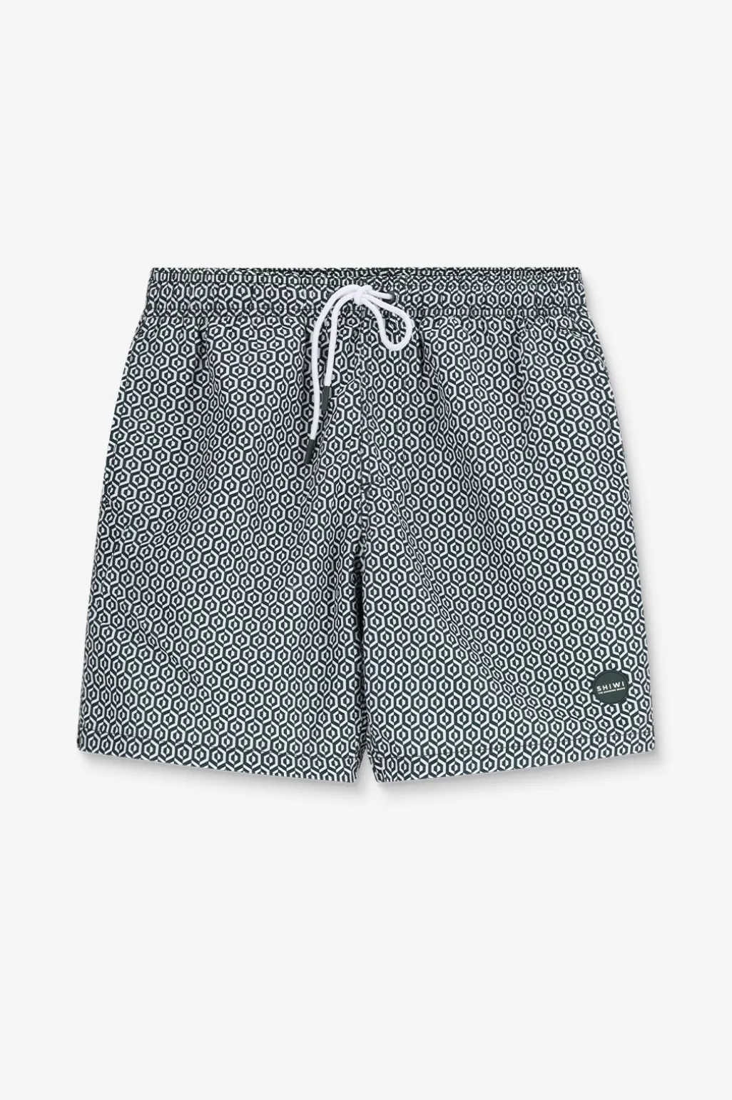 Shiwi donkergroene zwembroek met geometrische print