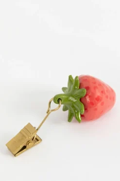 Tafelkleedgewichtjes met clip en aardbei