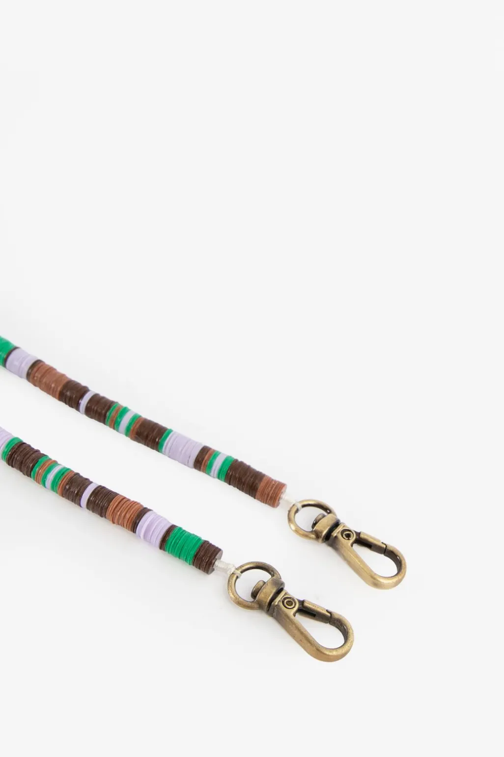 Telefoonkoord met multicolour kralen bruin