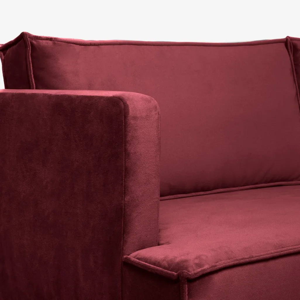 The Duchess velvet bank 2,5-zits wine red