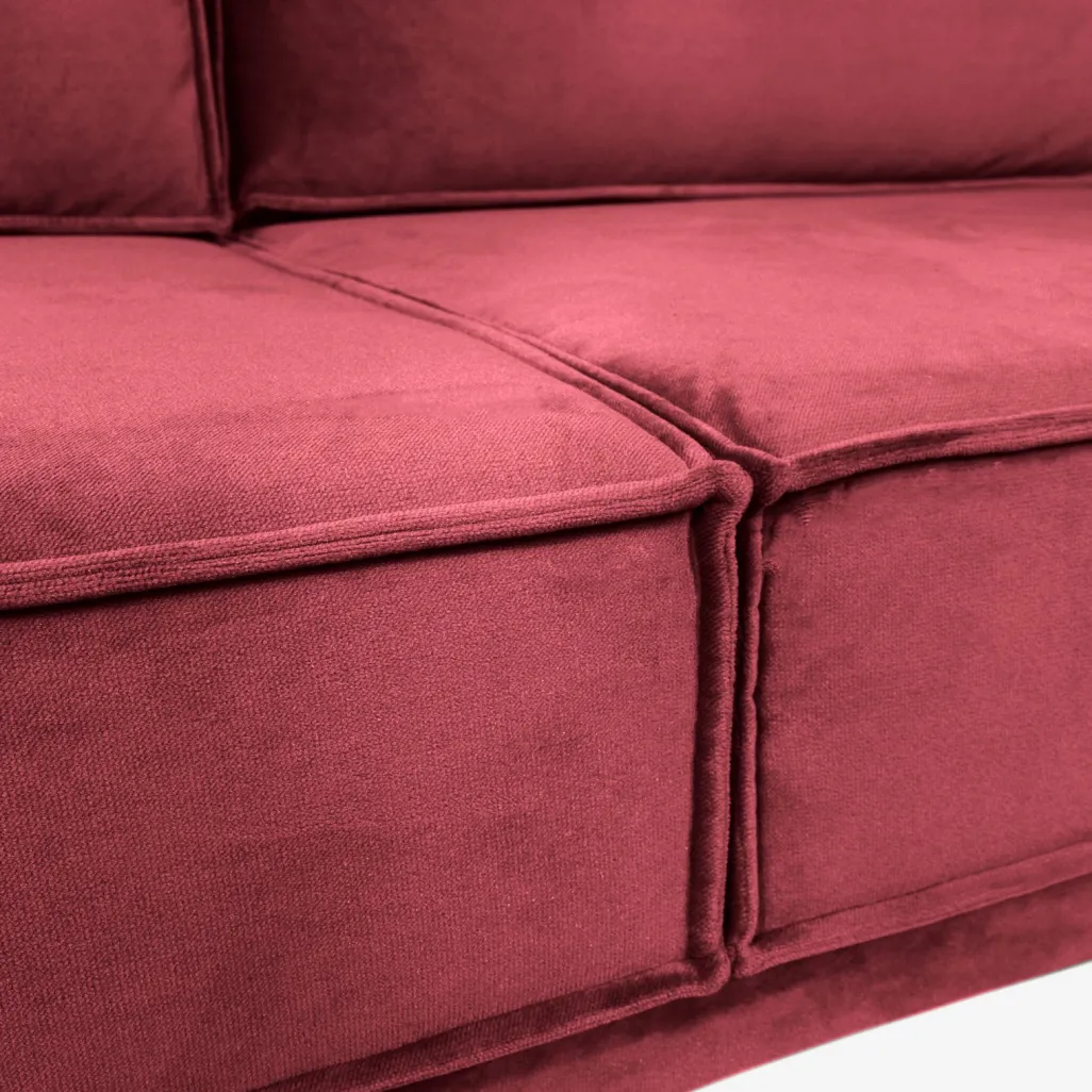 The Duchess velvet bank 2,5-zits wine red