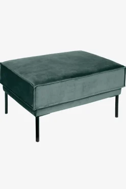 The Duchess velvet hocker grijs blauw