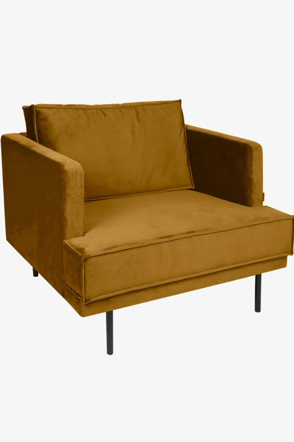 The Duchess velvet loveseat okergeel