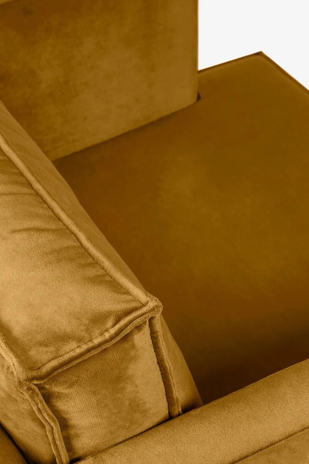 The Duchess velvet loveseat okergeel
