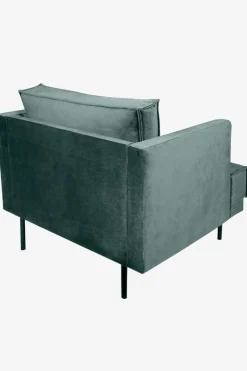 The Duchess velvet loveseat grijs blauw
