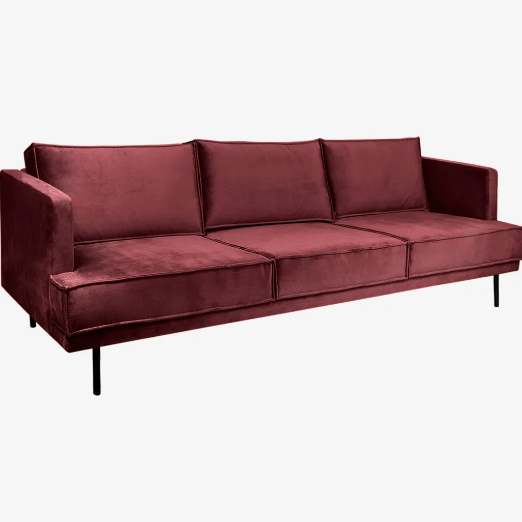 The Duchess velvet 3,5-zits bank wine red