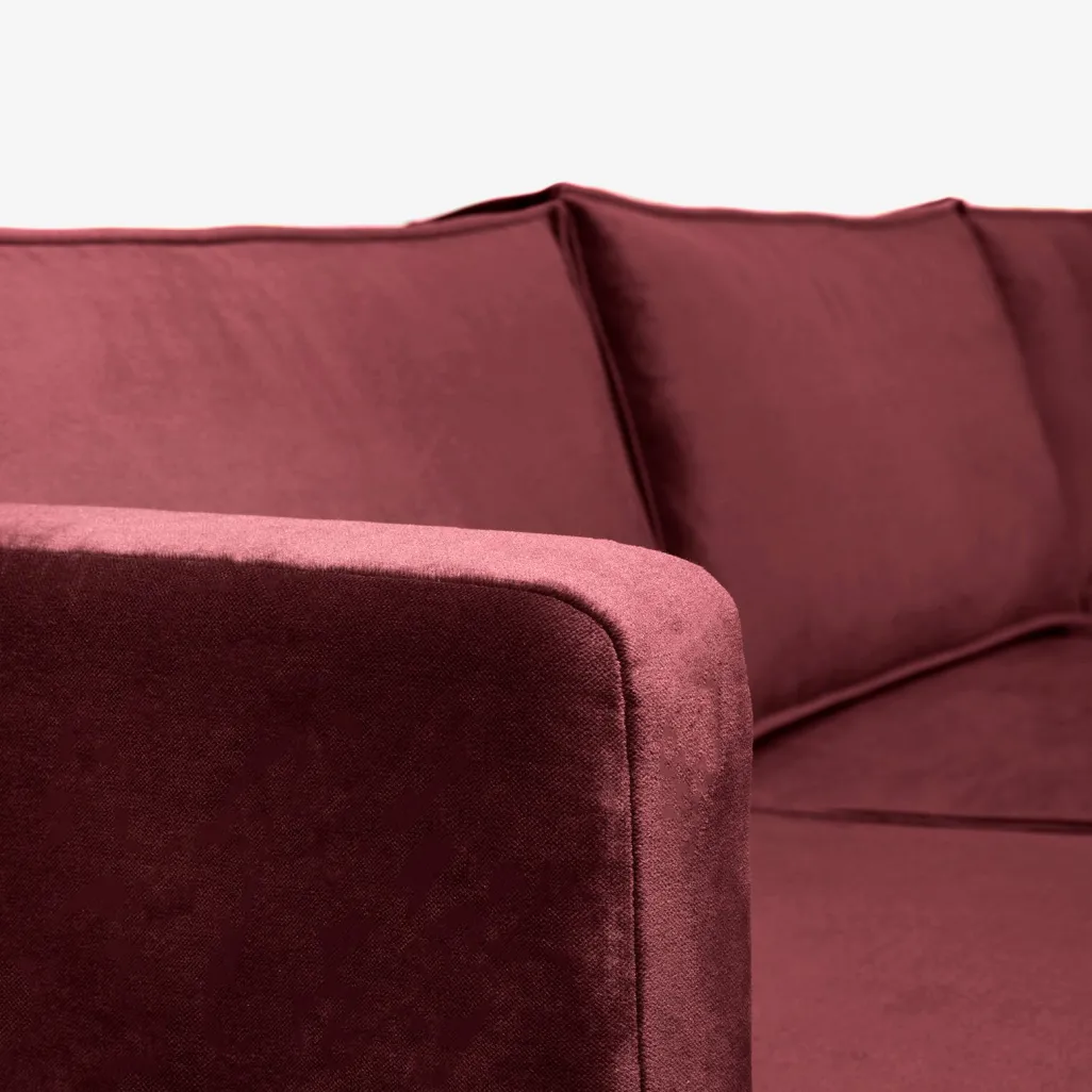 The Duchess velvet 3,5-zits bank wine red