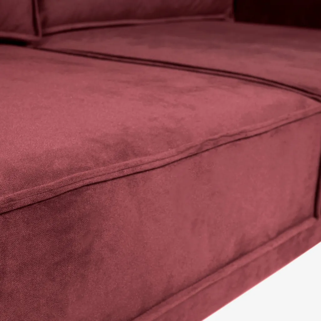 The Duchess velvet 3,5-zits bank wine red