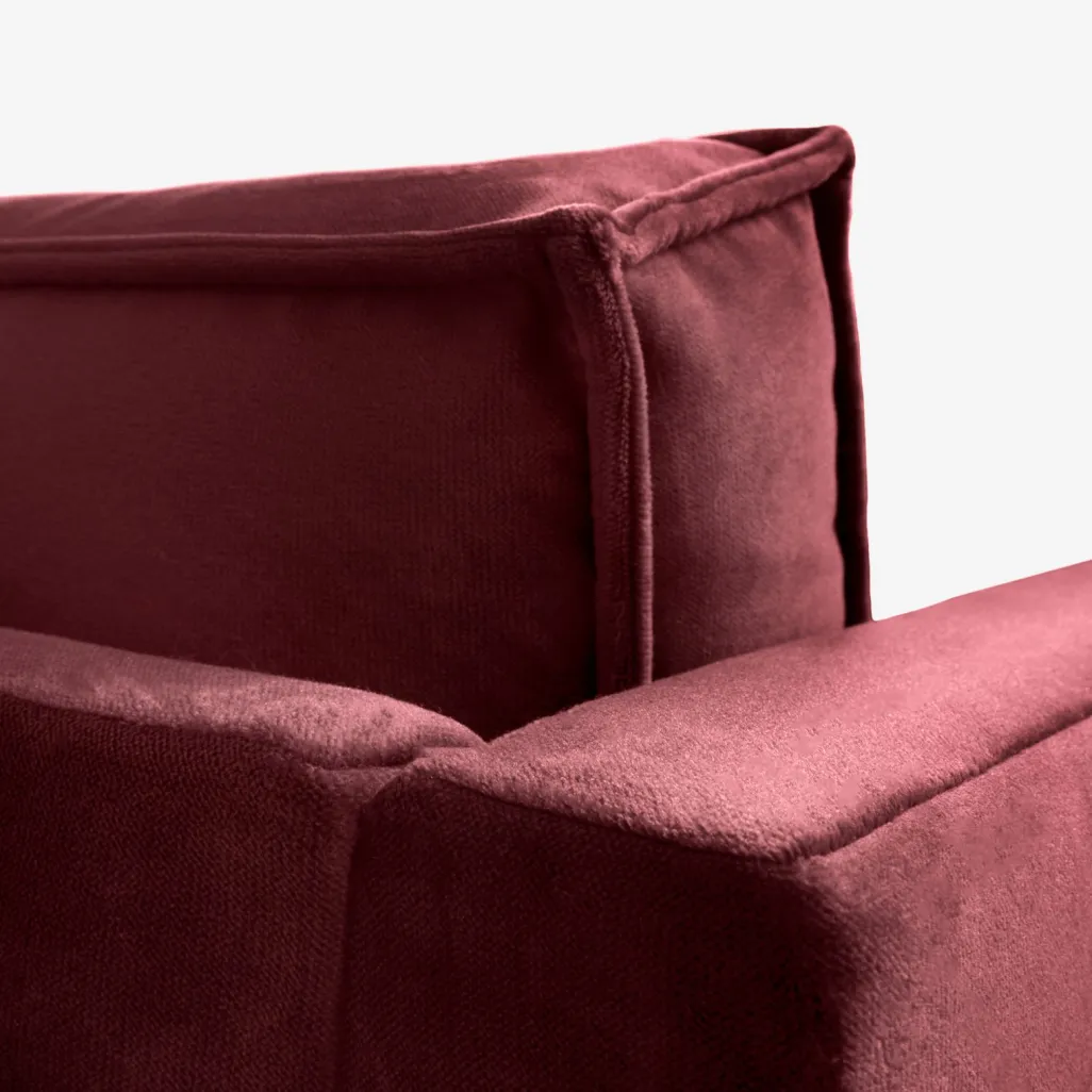The Duchess velvet 3,5-zits bank wine red