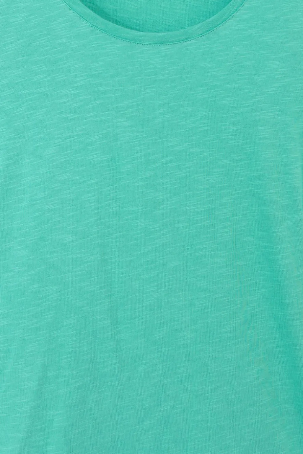 Turquoise T-shirt met schouderdetails