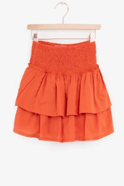 Warm oranje rok met smock details