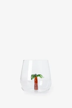 Waterglazen met palmboom