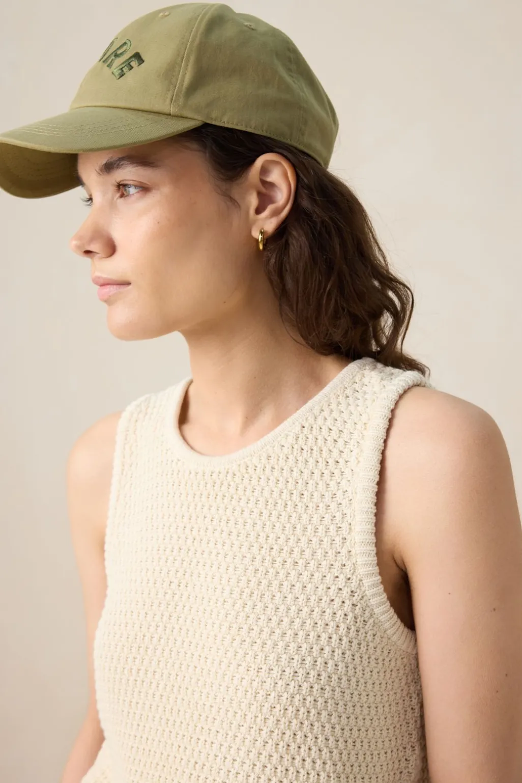 Wit gebreid singlet