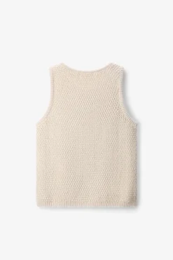 Wit gebreid singlet