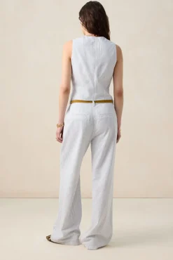 Wit gestreept gilet