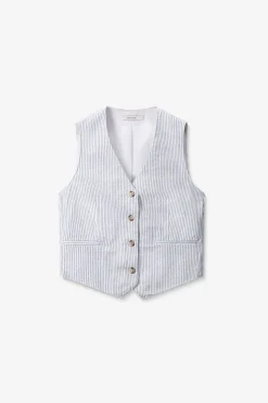 Wit gestreept gilet