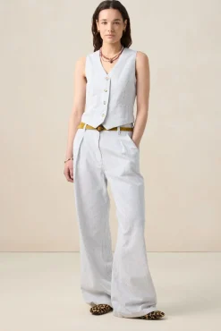 Wit gestreepte broek