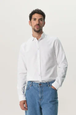 Wit katoenen Oxford overhemd