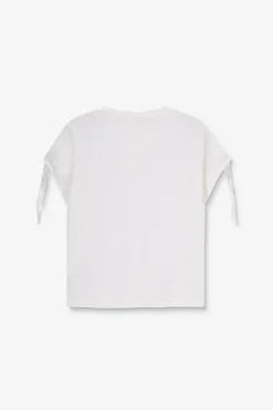 Wit linnenmix T-shirt