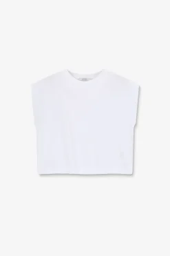 Wit mouwloos T-shirt