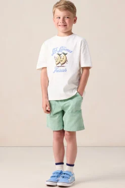 Wit oversized T-shirt met print