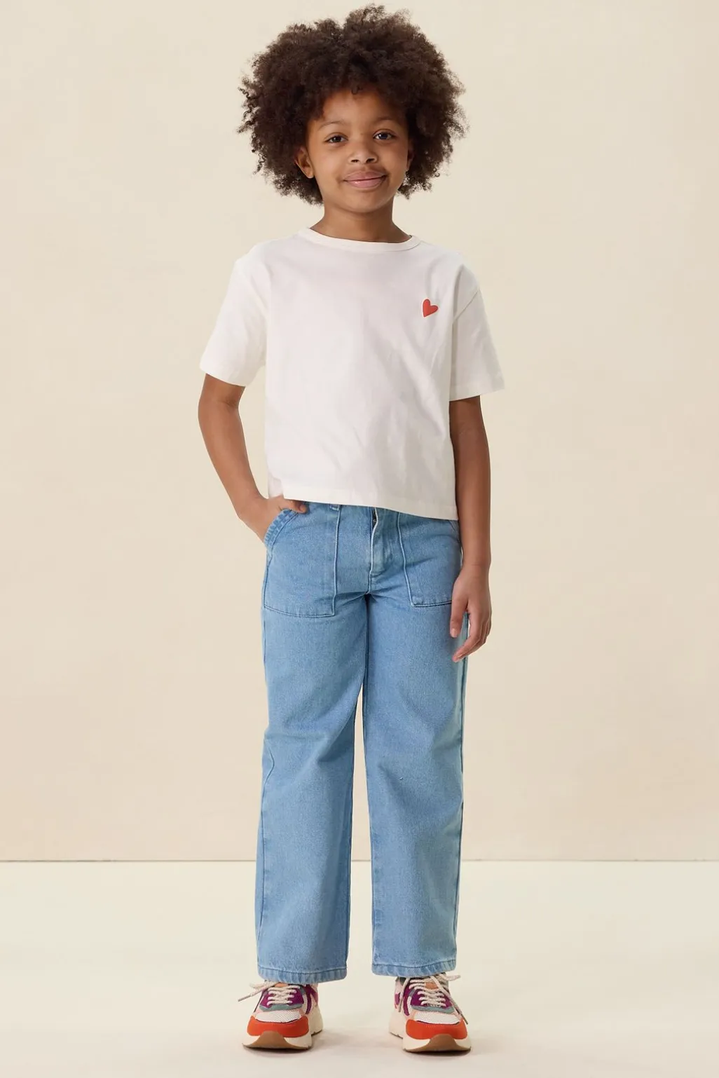Wit oversized T-shirt met print