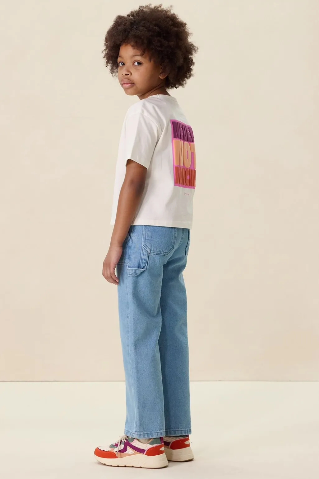 Wit oversized T-shirt met print