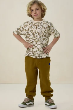 Wit oversized t-shirt met smiley print