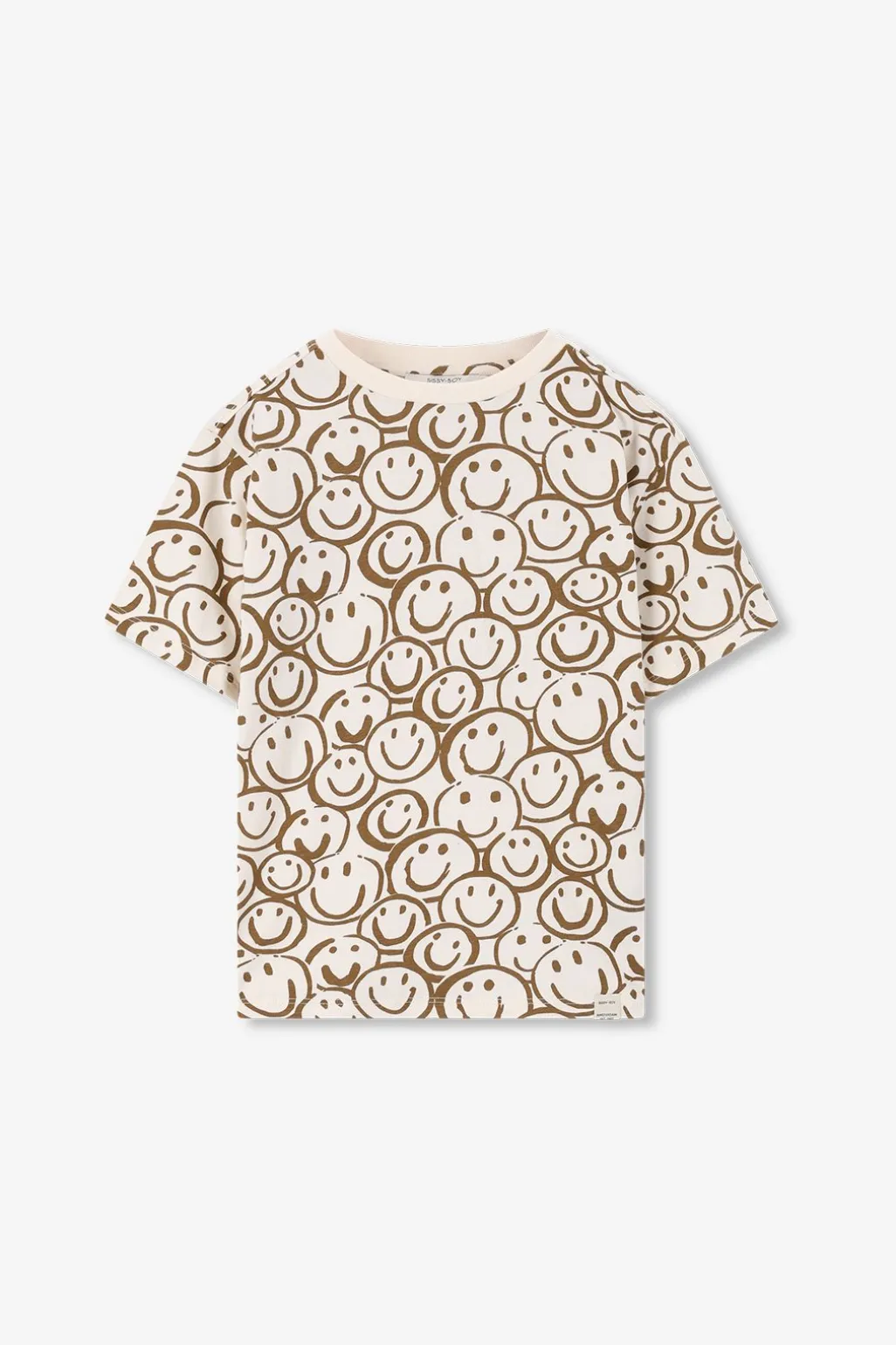 Wit oversized t-shirt met smiley print